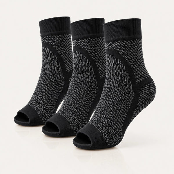 Kompressionssocken bei Fersenschmerzen & Plantarfasziitis (3er Set)