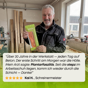 Entlastungssohlen für den Arbeitsschuh – bei Fersenschmerzen & Plantarfasziitis
