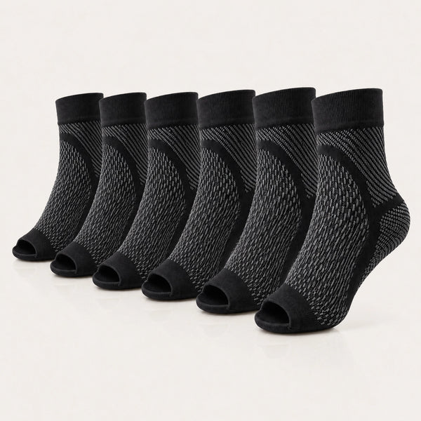 Kompressionssocken bei Fersenschmerzen & Plantarfasziitis (6er Set)