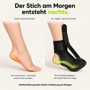 Kompressionssocken + Nachtschiene bei Plantarfasziitis
